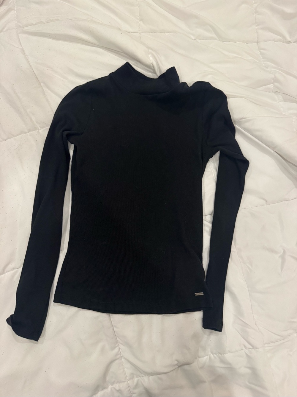Hollister Black Long Sleeve Mock Neck Top
